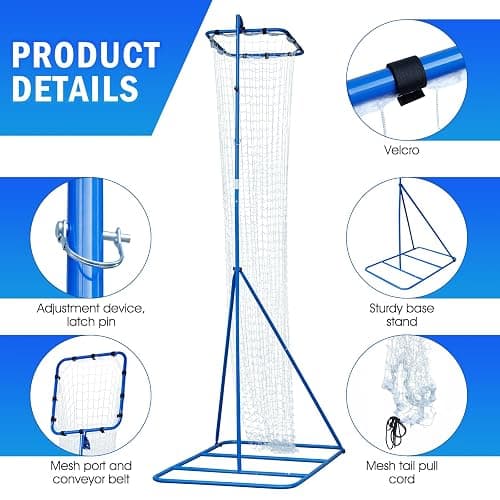 Winthai Volleyball Setter Training Net, Volleyball Training Equipment with 3 Angle and 8-10FT Height Adjustments Serve Trainer for Serving, Spiking & Setting Drills Indoor Outdoor Practice Target Net thumbnail 6