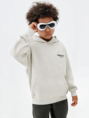 RICK TOP ONE Essentials Unisex Solid Basic Fleece Loose Hoodie Cotton Baggy Sweatshirt Long Sleeve Drop Shoulder Pullovers thumbnail 5