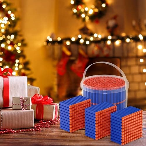 300 Refill Darts Foam Bullets fit for Nerf Gun Elite, Darts Ammunition for N-Strike Elite Series Blasters, Dart Accessories with Portable Storage Bucket, Blue thumbnail 2