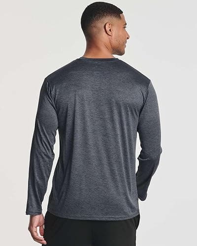 Real Essentials 4 Pack: Mens Long Sleeve Dry Fit T Shirts Hiking Fishing Workout Gym Work Sun UPF 50 Wicking Running Tee thumbnail 3