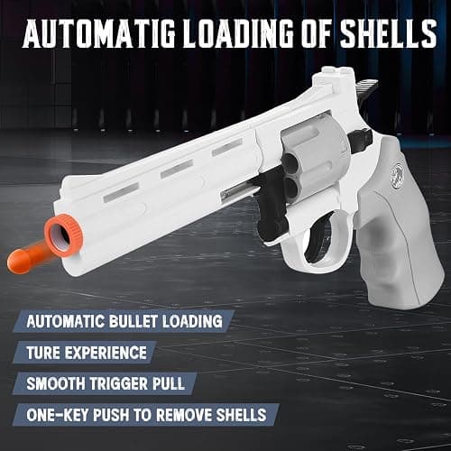 Revolver Toy Gun with 100 Soft Bullets,18 Shells,Gun Fidget Toy,Christmas Birthday Gifts for Boys Kids Adult Age 8+ thumbnail 4