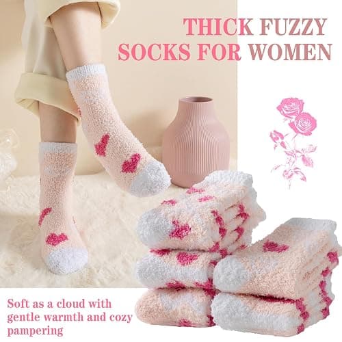 Tavaleu Fuzzy Socks for Women, Fluffy Socks Women, Winter Cozy Sock, Warm Slipper Home Sleeping Sock for Womens thumbnail 6