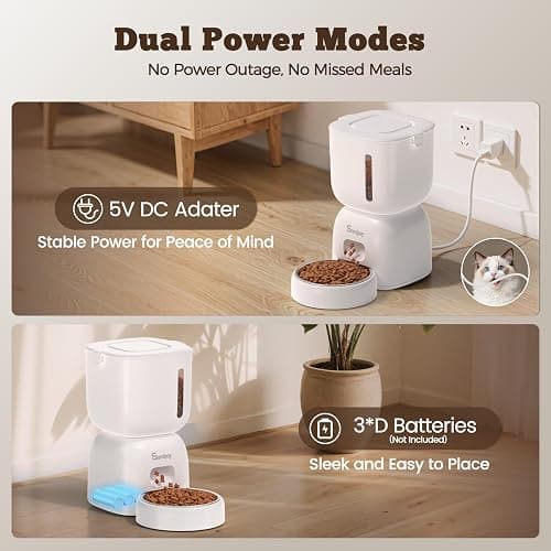 Sandpoy Automatic Cat Feeder and Water Dispenser FW1, 3L Cat Food Dispenser with Locking Lid, Two-in-One Set Timed Dog Feeder for Cats and Puppies, Pet Feeder with Portion Control, 4 Daily Meals thumbnail 9