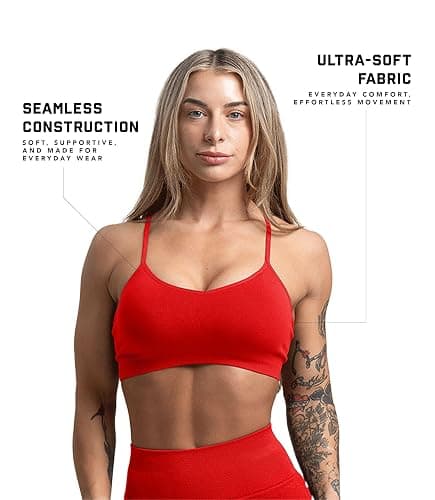 Gymreapers Seamless Sports Bra for Women - Wireless Compression Padded Supportive Bras for Gym, Yoga, & Fitness thumbnail 2