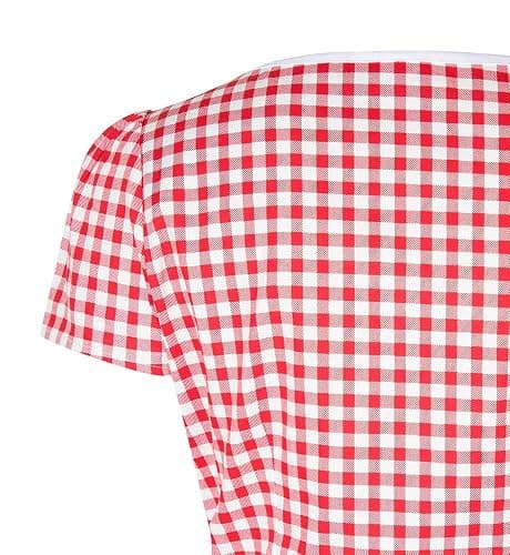 YARN & INK Women's Rockabilly Tops, 1950s Pinup Vintage Blouse Square Neck Slim Fit Shirt Classic Elegant for Women Girls thumbnail 5
