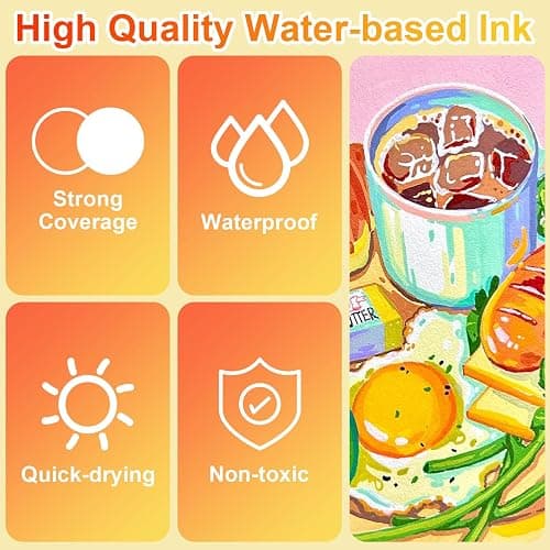 Laconile 120 Couleurs Feutre Acrylique, Stylos Acryliques à Pointe Pinceau pour le Coloriage Adulte ，Acrylic Paint Markers pour Coloriage, Calligraphie, Bois, Toile, Verre, Céramique thumbnail 5
