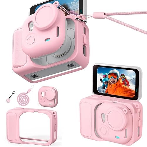 Silicone Case for Insta360 Go Ultra Cases Full Body Sleeve Protective Cover Compatible with Insta360 Go Ultra Camera Accessories with Enhanced Grip, Anti-Scratch Lens Cap, Pink - Image 1