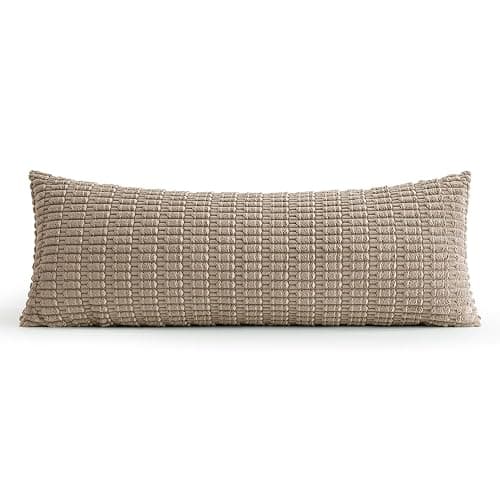 MIULEE Pack of 1 Light Brown Long Body Lumbar Decorative Throw Pillow Cover 14x36 Inch for Bed Couch Sofa Living Room Soft Boho Pillow Cover Modern Farmhouse Home Decor thumbnail 6