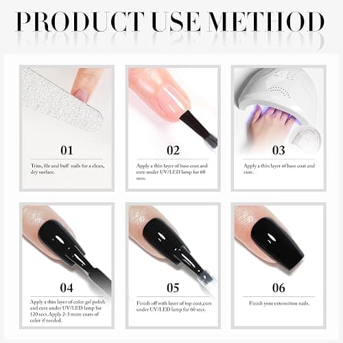 Double Rhythm 2 Pcs 15ml UV Gel Polish Set Pure White And Black Color Gel Nail Polish Kit Nail Art Salon DIY (2-A1015+A1093) thumbnail 7