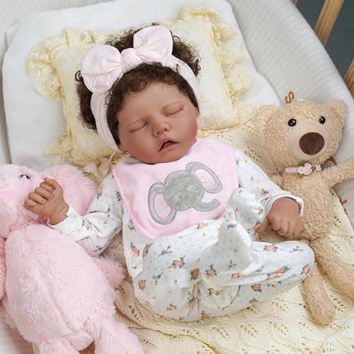 BABESIDE Lifelike Reborn Baby Dolls Black Girl- 17-Inch Realistic Newborn Baby Doll Real Life Baby Dolls with Clothes and Toy Gift for Kids Age 3+ thumbnail 7