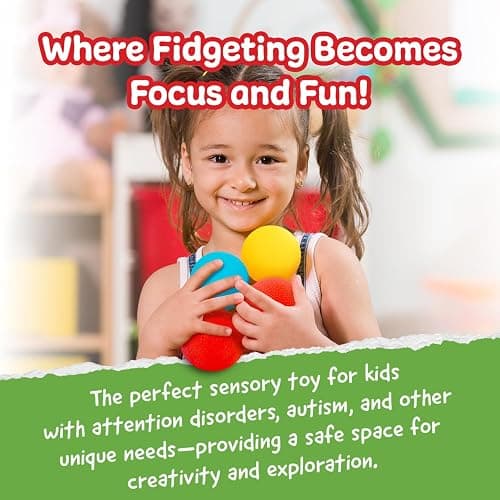 IMPRESA Squishy Stress Ball Set - Sensory Toys for Kids - Fidget Toys for Adults - Tear-Resistant Squeeze Balls for Stress Relief - Pack of 3, Multicolor thumbnail 2