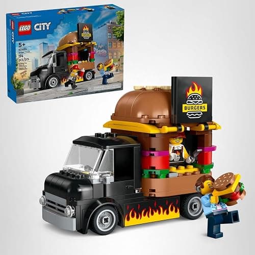 LEGO City Burger Truck Toy Building Set, Fun Gift for Kids Ages 5 Plus, Burger Van and Kitchen Playset, Vendor Minifigure and Accessories, Imaginative Pretend Play for Boys and Girls, 60404 thumbnail 7