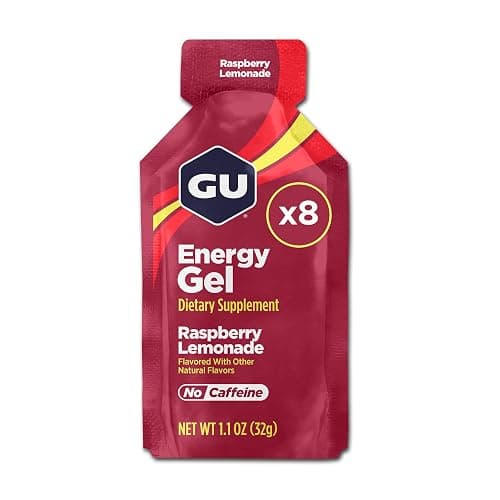 GU Energy Original Sports Nutrition Energy Gel, 8-Count, Vegan, Gluten-Free, Kosher, and Dairy-Free On-The-Go Energy for Any Workout, Raspberry Lemonade - Image 1
