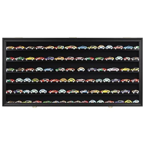 DisplayGifts Toy Minifigures Miniatures Display Case Frame Wall Cabinet Stand 200 Toys Dust Protection Black thumbnail 7