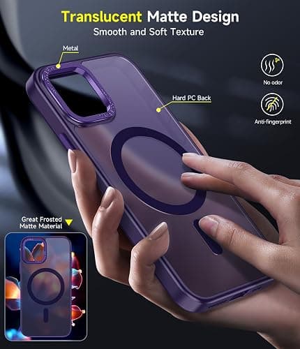 LeYi for iPhone-11-Pro Case Purple with Screen Protector X2 + Camera Cover X2[ MagSafe Compatible] Magnetic iPhone 11procase Military-Grade Protective Cases for iPhone 11Pro i Phone 11 Pro, Purple thumbnail 2