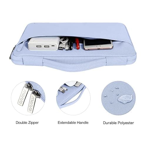 MOSISO Compatible with MacBook Air 15 inch Case 2025 2024 2023 Release M4 A3241 M3 A3114 M2 A2941, Plastic Hard Shell&Carrying Sleeve Bag&Keyboard Cover&Webcam Cover&Screen Protector, Pastel Blue thumbnail 6