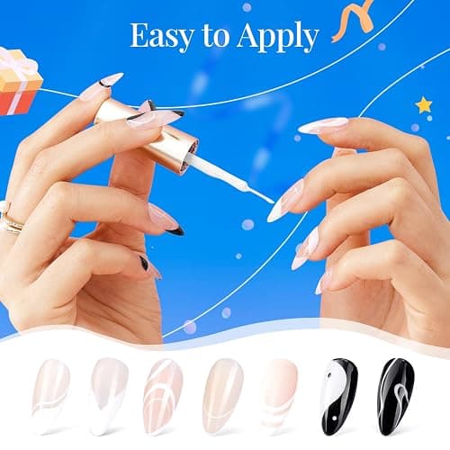 beetles Gel Polish Swirl Nail Art Gel White Gel Liner Nail Polish White Nail Polish 1 pcs 7ml Classic White Color Gel Art Paint for Thin French Line Nail Art Polish Soak off Uv Lamp Manicure Salon - White*1pc thumbnail 3