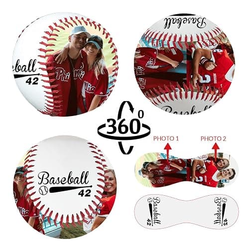 Personalized Baseball with Photo, Custom Text Leather Baseball, Customizable Commemorative Display Ball, Father's Day Valentine's Day or Retirement Gift, for Coach Players thumbnail 3
