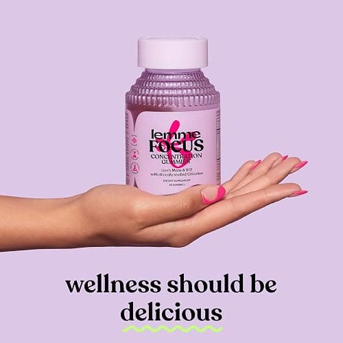 Lemme Focus Concentration & Brain Health Gummies with Cognizin Citicoline, Lion's Mane Mushroom, Vitamin B12 to Support Focus + Concentration - Gluten Free, Caffeine Free, Strawberry (50 Count) thumbnail 7