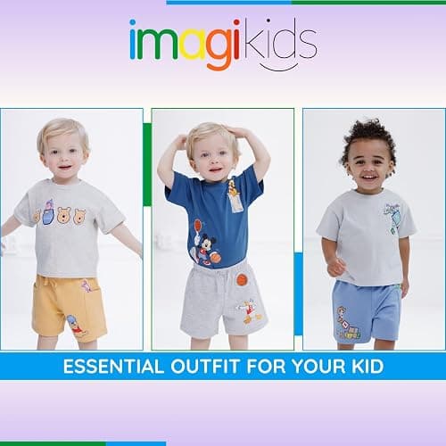 Disney Boys' 2-Piece T-Shirt and French Terry Shorts Set for Baby & Kids | Crewneck T-Shirt, Soft French Terry Shorts, Comfortable Elastic Waistband, Easy Pull-On Styling thumbnail 3