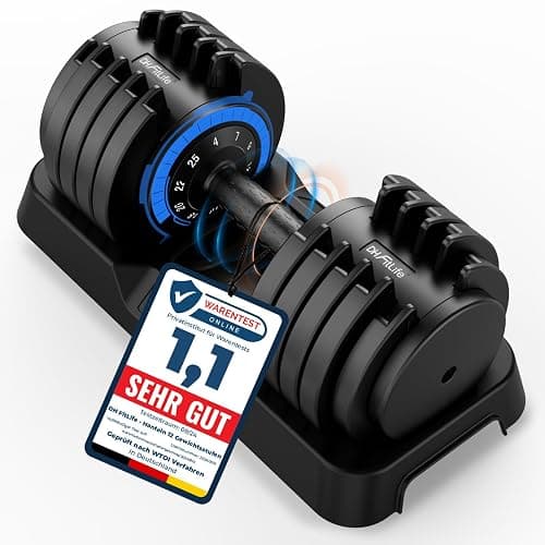 DH FitLife 25kg verstellbare Hanteln 4 bis 25 KG mit 10 Gewichtsstufen, Kurzhanteln Hanteln Set mit Hantelscheiben, Variable Gewichte 10 in 1 - Image 1