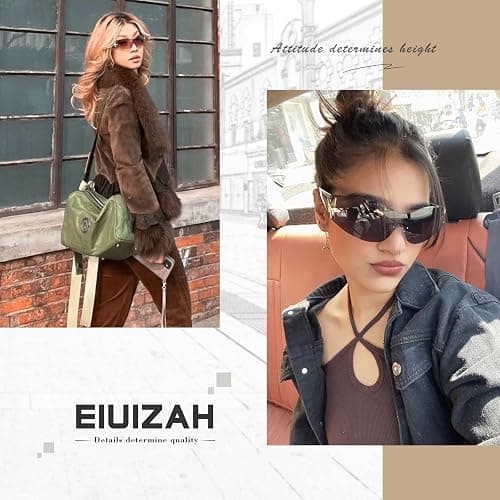 Eiuizah Y2k Sunglasses for Women Men Shield Wrap Around Fashion Sunglasses Trendy Oversized Frameless Sun Glasses thumbnail 3