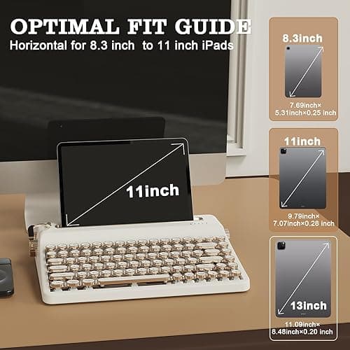 YUNZII QL75 Wireless Typewriter Hot Swap Retro Mechanical Keyboard,Punk Round Keycaps,RGB Backlit QMK/VIA Programmable, Multi-Device Keyboard with 2.4GHz/Type-C/BT5.0 (White, Cocoa Cream V2 Switch) thumbnail 10