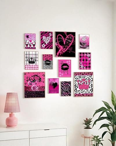 KBKBART 12 Pcs Mcbling Trashy Y2k Posters Room Decor and 50 Pcs Y2k Sticker | Unframed, Early 2000s Room Decor, Hot Pink Wall Collage Kit Aesthetic, Emo Baddie Prints for Girl's Dorm Bedroom Apartment thumbnail 7