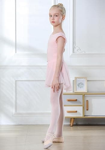 DIPUG Ballet Leotards for Girls Ballet Leotard with Skirt Toddler Dance Leotards Flutter Sleeve and Criss-Cross Back thumbnail 4