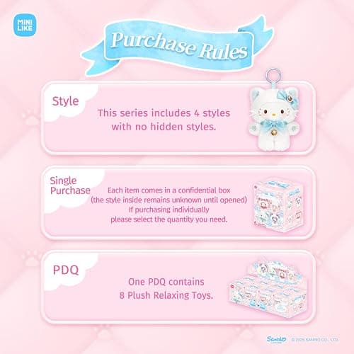MINI LIKE Hello Kitty Blind Box - Sanrio Kuromi My Melody Sweet Piano Shining Meow Series Cute Vinyl Plush Collectible Mystery for Bag Charms Home Office Decor Birthday Couple Gifts,1Pcs Random thumbnail 7