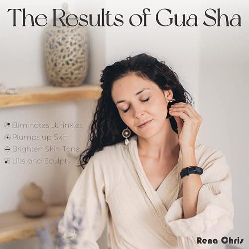 tophld Gua Sha Facial Tools, Natural Bian Stone Gua Sha Jade Massage Tool, Body Gua Sha Stone with Comb, Large GuaSha Set for Traditional Acupuncture Therapy(Wave-Edge) thumbnail 3