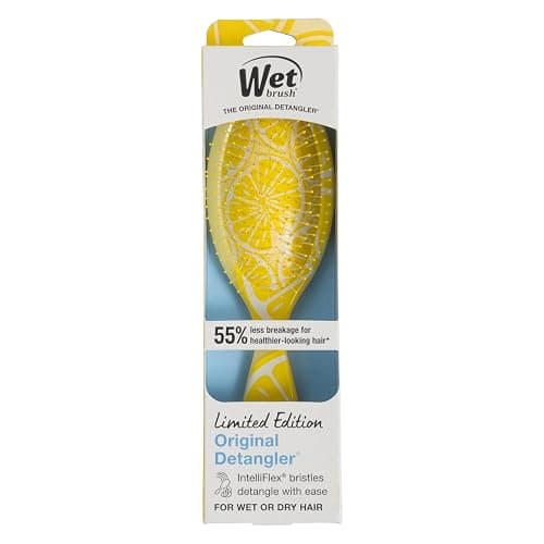 Wet Brush Original Detangler, Lemon (Tutti Fruitti), Ultra-Soft IntelliFlex Bristles Glide Through Tangles, Detangling Hair Brush, All Hair Types (Wet & Dry), Women & Men, Limited Edition thumbnail 12