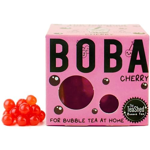 Cherry Fruit Juice Filled Popping Boba | Bursting Pearls for Bubble Tea and Dessert Toppings | 150g 3 Servings | Vegan | By THE TEASHED - Image 1