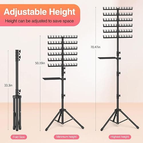 Hemndic Braiding Hair Rack with Tray, 2-sided 144 Pegs, Heavy Duty Braiding Rack Stand for Hair, Height Adjustable Standing Hair Extension Holder with Storage Bag & Braiding Accessories thumbnail 6