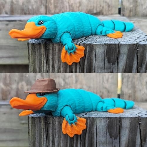 3D Printed Articulated Platypus, Flexible Dynamic Animals Toys,Easter Basket Stuffers Prefilled Easter Egg Fillers, Adults Fidget Toys for Autism ADHD (Small-6Inch) thumbnail 4