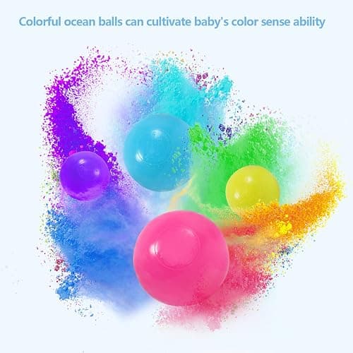 bebikim 200/500/1000/2000 Count Soft Plastic Ball Pits Balls Colorful Play Pits Balls for Pet Dogs Ball Pits 2.2" Large Phthalate Free Bpa Free Balls for Toddlers 1-3 Baby Kids thumbnail 5