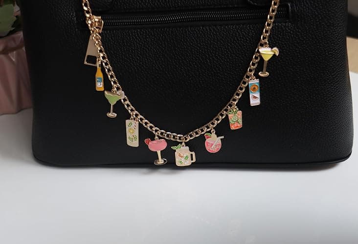 URMPTJ Gold Plated Fruit Juice Purse Charm Chain for Handbag,Handbag Charms Decorations for Women, thumbnail 3