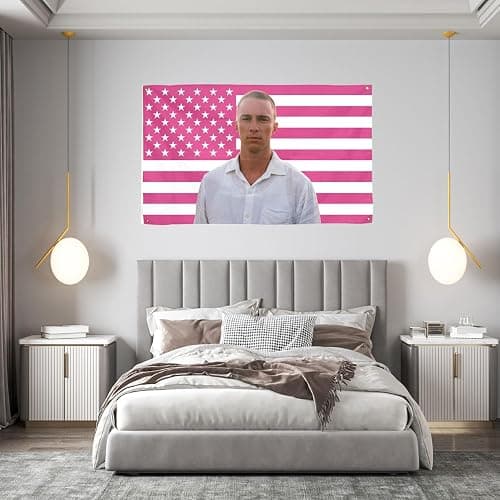 Drew Flags 3x5Ft Starkey rafe cameron American Flag pink Tapestry,With 4 Brass Grommets,For College Dorm Room Decor,Outdoor Parties, Gift,Tailgates Yard,flag for room Decoration（1pcs Pink） thumbnail 7
