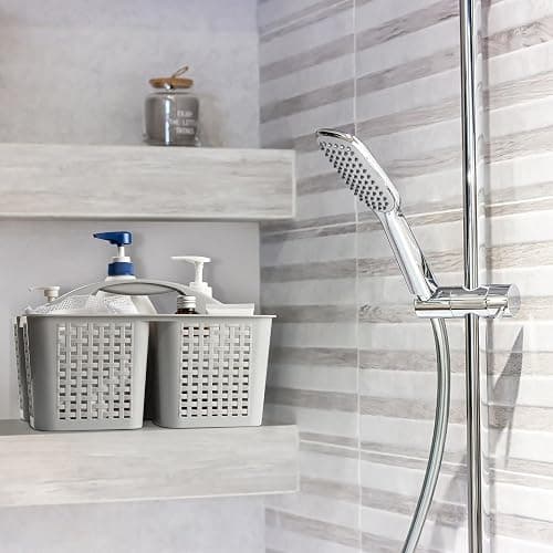 Tiawudi Portable Shower Caddy, Caddy Organizer with Handle, Plastic Shower Basket Hold Soap, Shampoo, Hair Supplies and Beauty Products, Cleaning Supplies Organizer for Home, Dorm, Shelf and Cabinet thumbnail 6