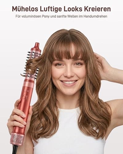 HITTIONA 6 in 1 Airstyler, Auto-Wrap Lockenstab & High-Speed Ionen-Föhn, Warmluftbürste, Glättbürste, Volumenbürste, Hairstyler für Frauen, Alltag, Zuhause & Reisen, mit Reisetasche thumbnail 7