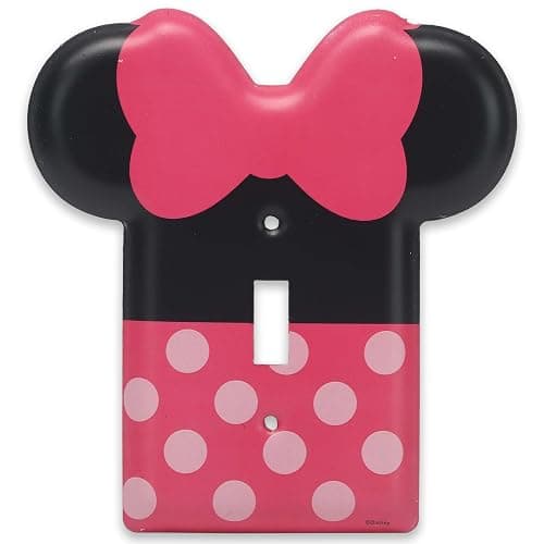 Disney Minnie Mouse Metal Light Switch Plate - Minnie Mouse Switch Plate Decoration for Kids' Bedroom, Play Room or Movie Room - Image 1