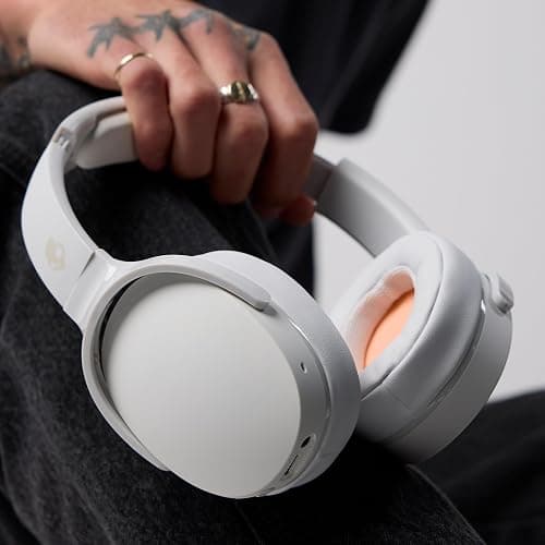 Skullcandy Hesh Evo Wireless Over-Ear Bluetooth Headphones with Extra USB-C Charging Cable, Noise Isolating, 36 Hours Battery, Foldable Lightweight Design, Microphone for iPhone Android - Bone thumbnail 8
