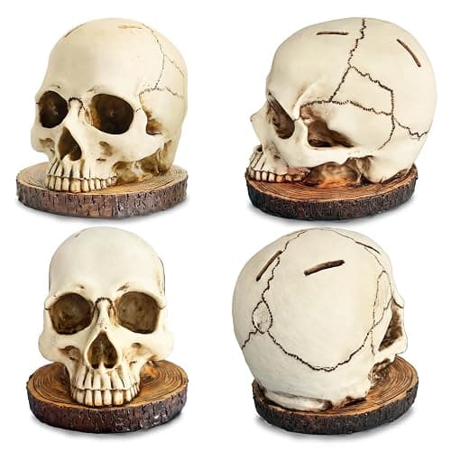 WALSIO Life Size Skull Knife Holder Resin Skull Shaped Knife Block for Kitchen Indoor Desk Decorations thumbnail 4