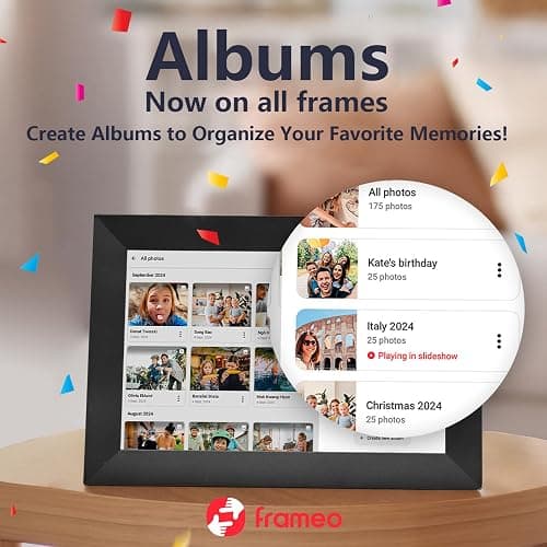 32GB FRAMEO 10.1 Inch Smart WiFi Digital Photo Frame 1280x800 IPS LCD Touch Screen, Auto-Rotate Portrait and Landscape, Built in 32GB Memory, Share Moments Instantly via Frameo App from Anywhere thumbnail 7