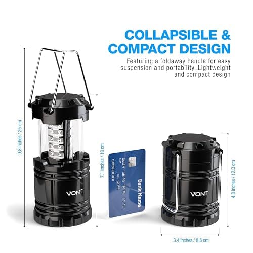 2 Pack LED Lantern Flashlights - Camping Lantern - Collapses - Suitable for: Hiking, Camping, Emergencies - Lightweight - Water Resistant thumbnail 4