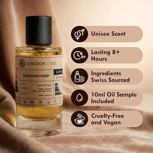 Luxodor Inspired by Y S.L's B.lack O.pium 3.4 fl. oz (100ml) Damascus Poemy with Pheromone Roll-On Oil 10 ml | Women’s Dupes Fragrances | Long Lasting Perfume Vanilla for Women | Womens Perfume thumbnail 2