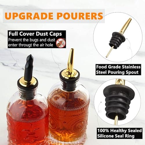 Shining Craft Syrup Dispenser Bottles Set, 4 Pack 7 OZ Bottles With Metal Pour Spout and Labels for Syrups, SC055 (4 Pack) thumbnail 5