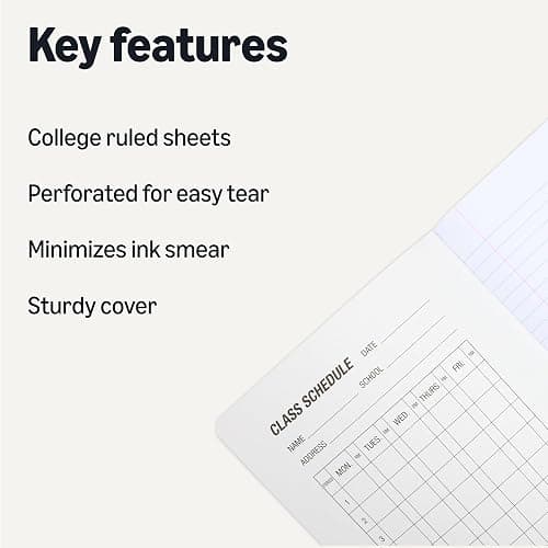 Amazon Basics Composition Notebook, College Ruled, 100 Sheets, 9.75" x 7.5", Marble Black, 12-Pack thumbnail 2