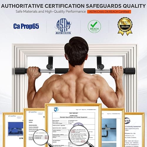 Ally Peaks Pull Up Bar for Doorway | Thickened Steel Max Limit 440 lbs Upper Body Fitness Workout Bar| Multi-Grip Strength for Doorway | Indoor Chin-Up Bar Fitness Trainer for Home Gym Portable thumbnail 5