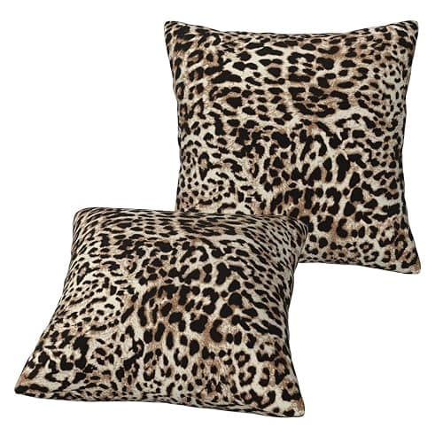 Sanghing Leopard Print Throw Pillow Covers 18x18 in Sets of 2 Modern Farmhouse Cheetah Print Pillow Cover Home Decorative Pillowcase Cushion Cover for Living Room Cushion Sofa Bed thumbnail 8